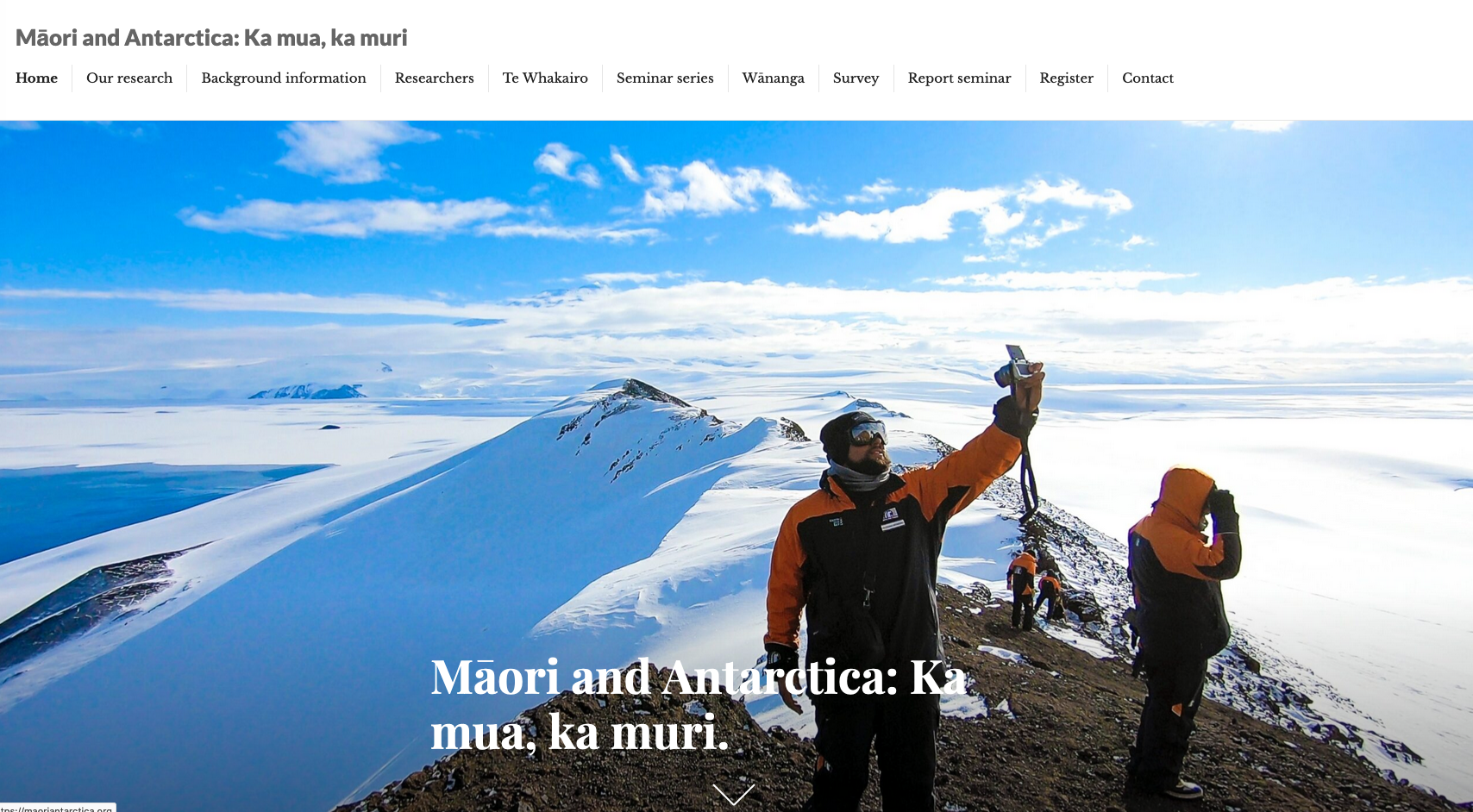 Māori and Antarctica: Ka mua, ka muri seminar series