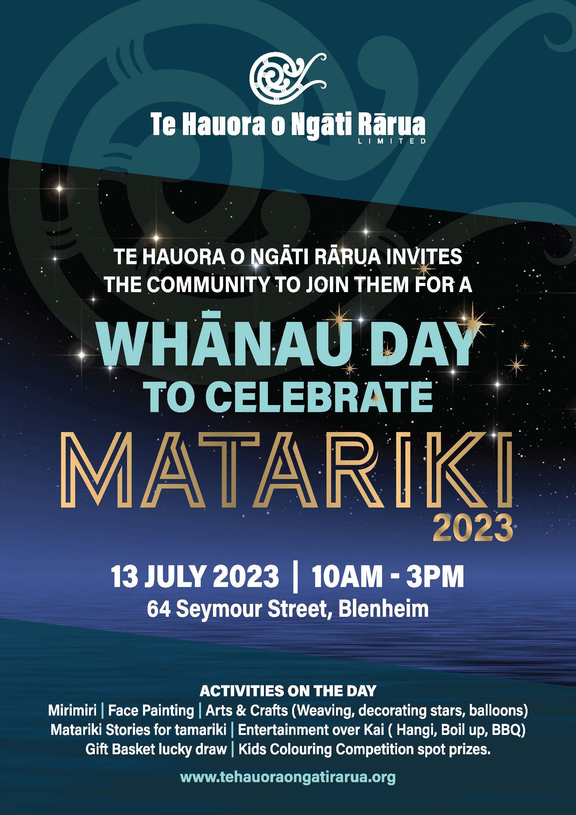 Te Hauora o Ngāti Rārua Whānau Day 13 July