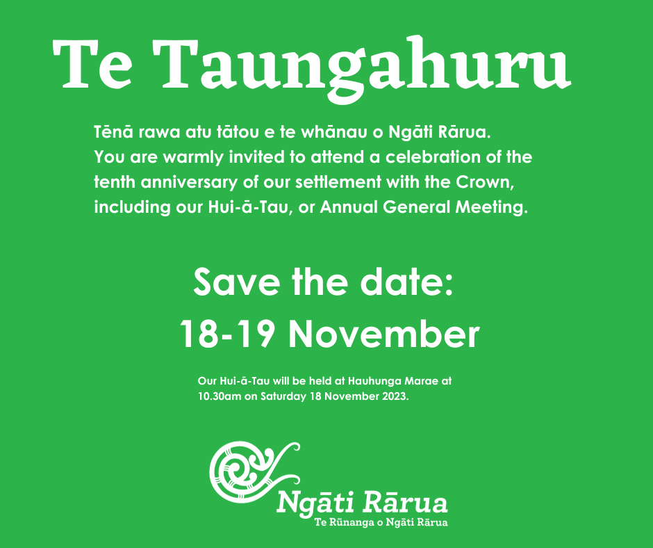 Te Taungahuru: You're invited!