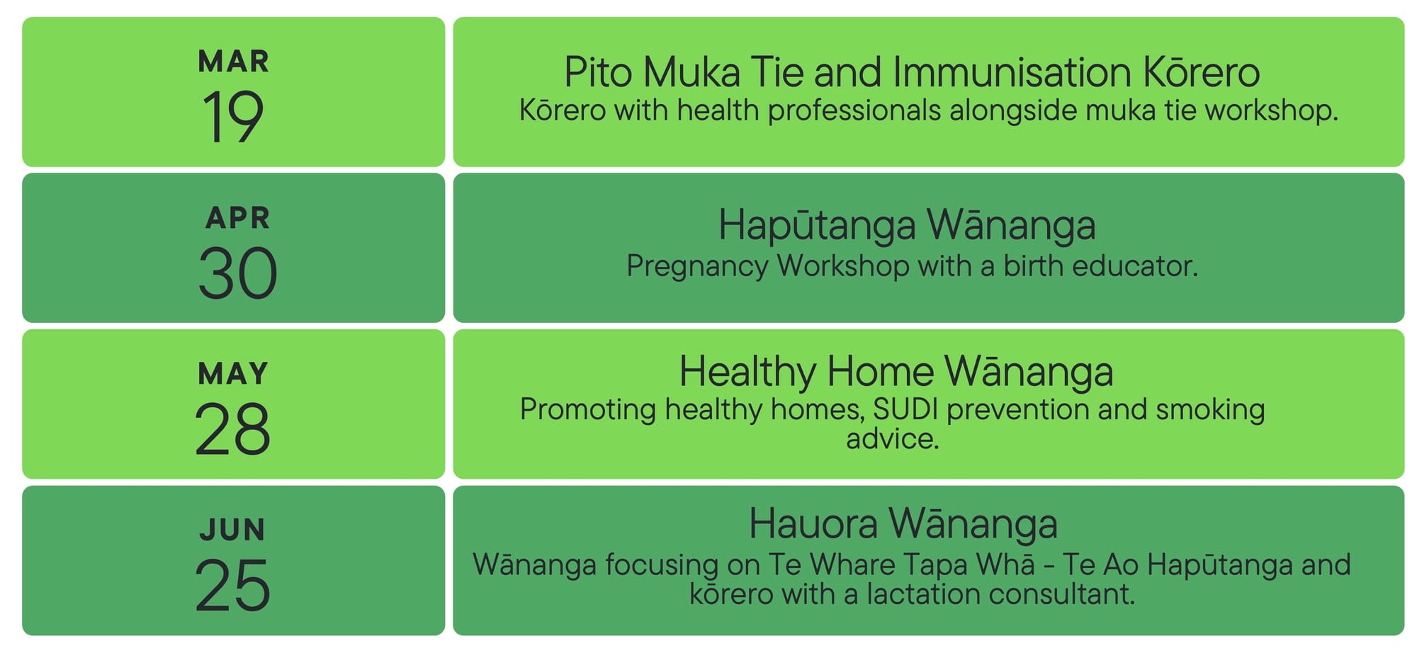 Updated: Hāpū Māmā events