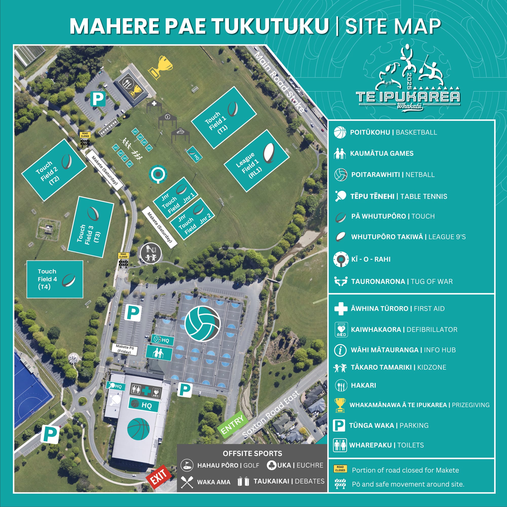 Te Ipukarea: Parking and site map for Saturday