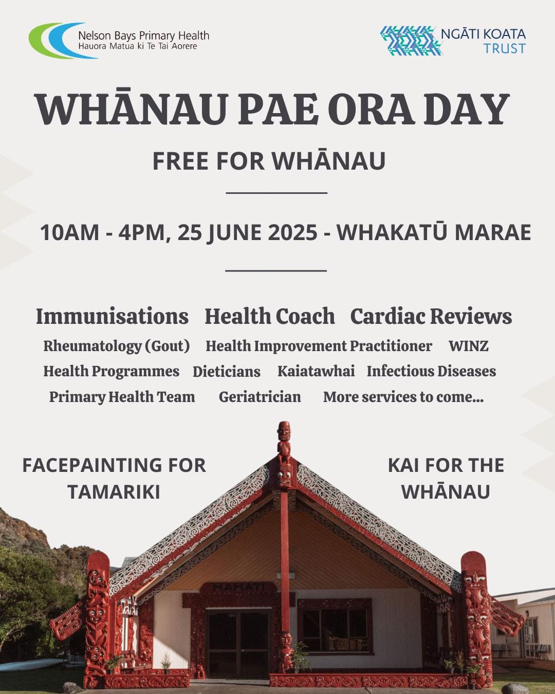 Whānau Pae Ora Day at Whakatū Marae