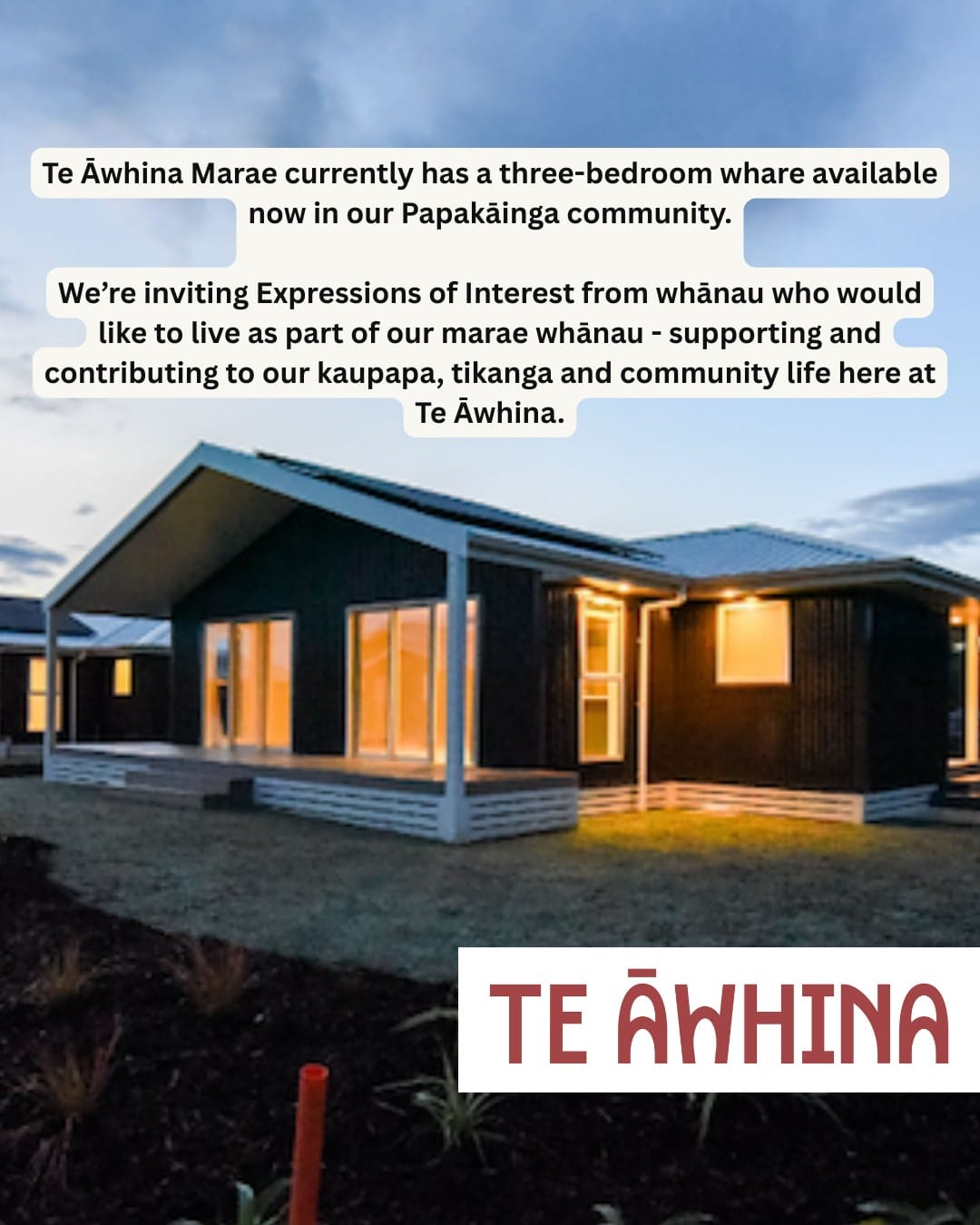 Papakāinga whare available