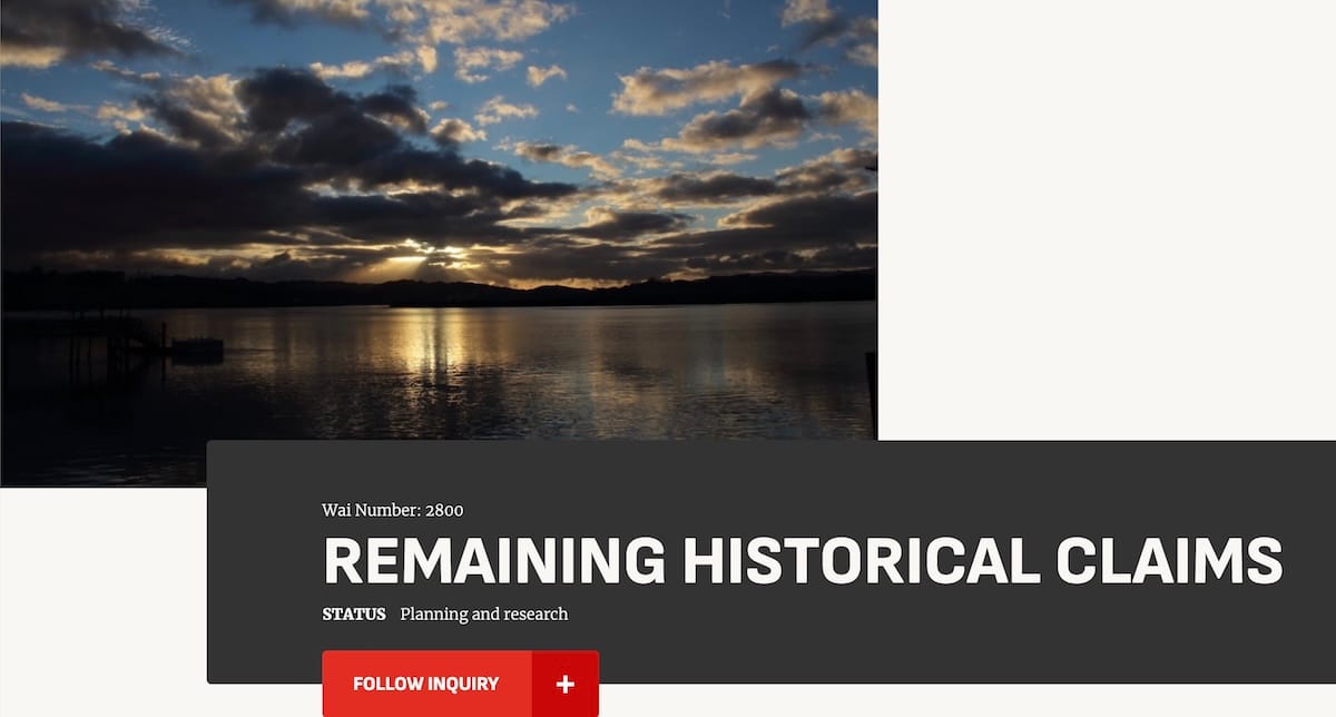 Wai 2800: Inquiry into Remaining Historical Claims