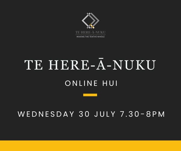 Te Here-ā-Nuku June update